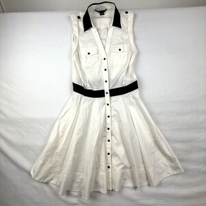 Armani Exchange Size P0 Button Down A-Line Shirt Dress Flare Nautical Preppy